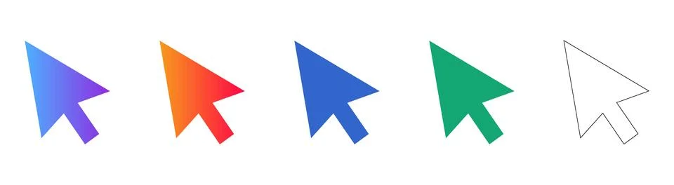 Computer Mouse Cursor Icons Set Stockillustratie