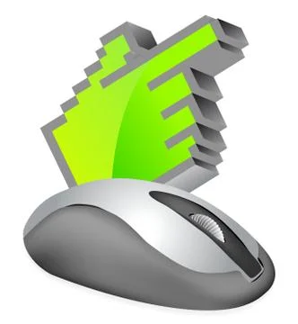 Computer mouse with cursor Stock Illustration