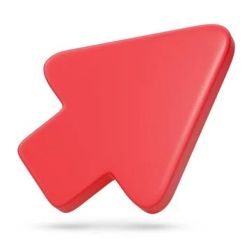 Computer mouse cursor in three dimensions isolated on white background. 3D .. Stock Illustration