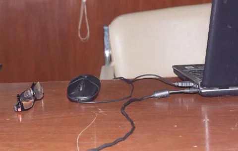 Computer mouse on desk. Stock Photos