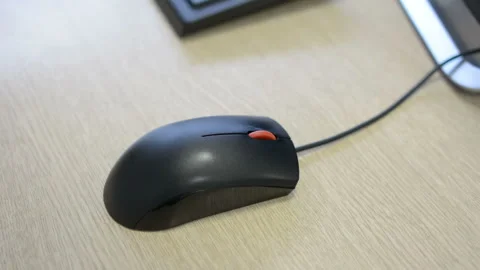 Computer mouse detail close-up footage - hand scrolling and clicking Stock-Footage 98257674