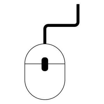 Computer mouse device technology black and white Stock Illustration