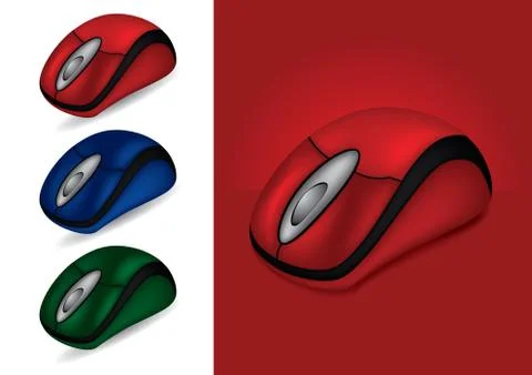 Computer Mouse in different colors - vector illustration 스톡 일러스트