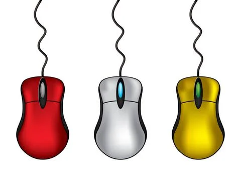 Computer Mouse in different colors - vector illustration Computer Mouse in... Foto stock