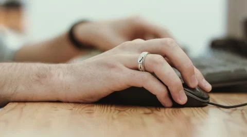 Computer mouse during work beautiful soft focus shot Stock Footage 48143361