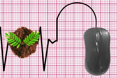 Computer mouse environmental concept Stock Photos