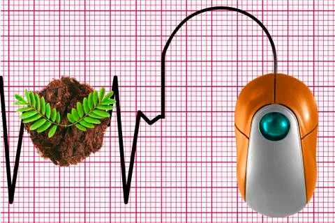 Computer mouse environmental concept Stock Photos