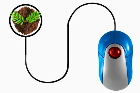 Computer mouse environmental concept Stock Photos