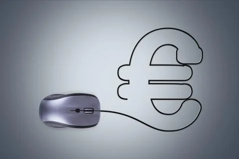 Computer mouse with euro sign Stock Illustration