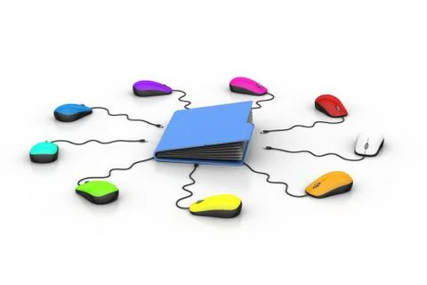 Computer mouse with file folder Illustrazione stock gratuita
