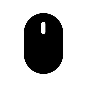 Computer Mouse Fill Icon Symbol Vector. Black Glyph Computer Mouse Icon Stock Illustration