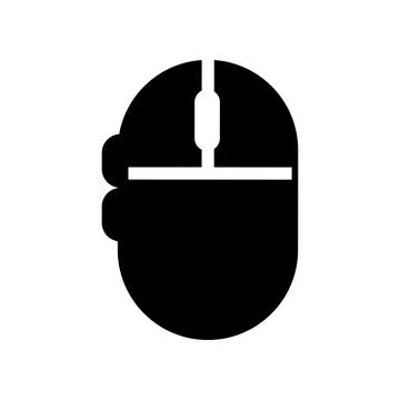 Computer Mouse Fill Icon Symbol Vector. Black Glyph Computer Mouse Icon Illustrazione stock