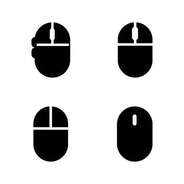 Computer Mouse Fill Icon Symbol Vector. Black Glyph Computer Mouse Icon Illustrazione stock