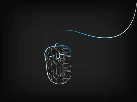 Computer mouse filled with electronic circuits イラスト素材