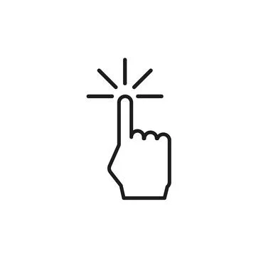 Computer mouse finger clicks in flat, vector Illustrazione stock