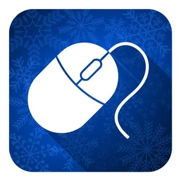 Computer mouse flat icon, christmas button. 스톡 일러스트