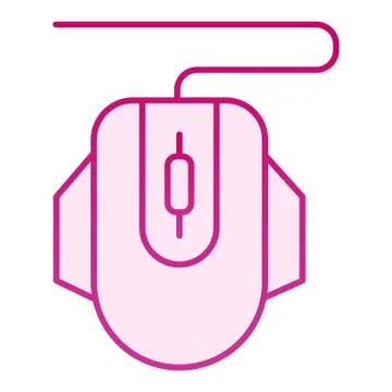 Computer mouse flat icon. Click vector illustration isolated on white. Device Stock Illustration