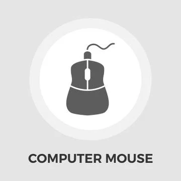 Computer Mouse flat icon Illustrazione stock