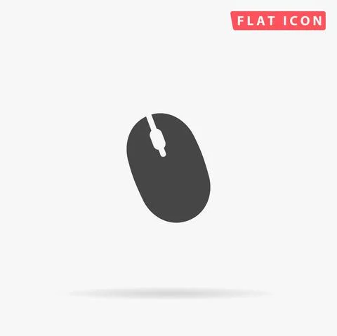Computer Mouse flat vector icon Illustrazione stock