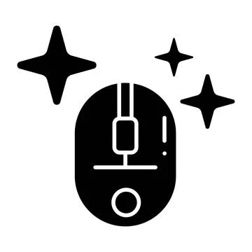 Computer Mouse Glyph Icon Stock Illustration