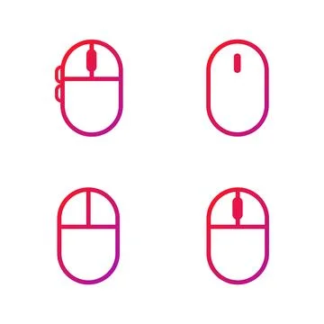 Computer Mouse Gradient Icon Vector Illustration Stock Illustration