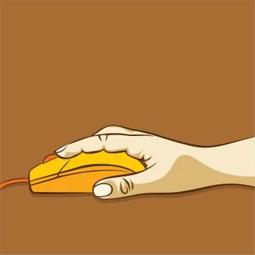 Computer mouse in hand design イラスト素材