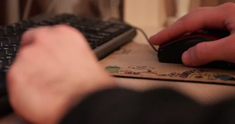 Computer mouse in hand Stock Footage 89682308