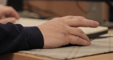 Computer mouse in hand Stock Footage 89682541