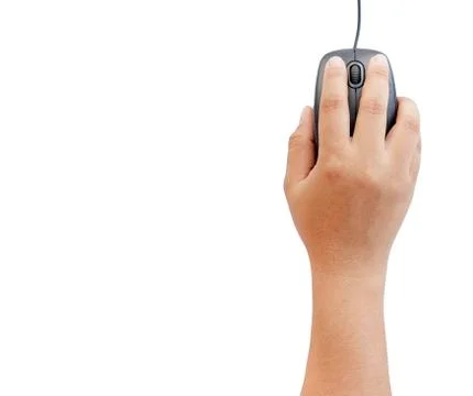 Computer mouse in hand Stock Photos