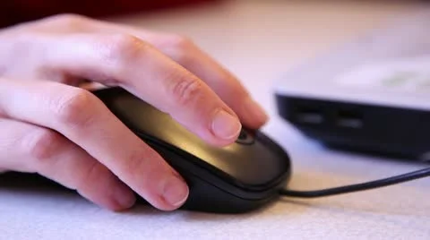 Computer mouse in hand woman, close-up Stock-Footage 21842865