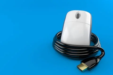 Computer mouse with hdmi cable Stock Illustration
