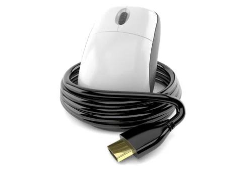 Computer mouse with hdmi cable Stock Illustration