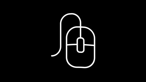 Computer mouse icon animation, hardware, mouse logo, click.icon Stock Footage 305297562
