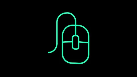 Computer mouse icon animation, hardware, mouse logo, click.icon Stock Footage 305297564