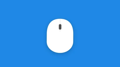 Computer Mouse Icon Animation with Left Click and Rotating Scroll Wheel on .. Stock Footage 346611904