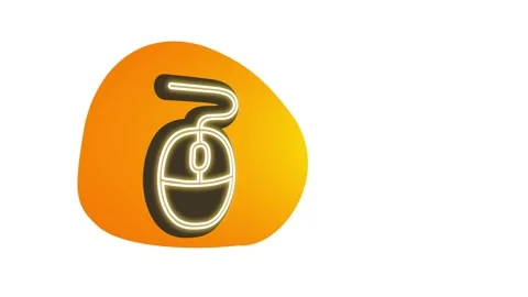 The computer mouse icon. Appliances. Animation. Colored background. Stock Footage 260877566
