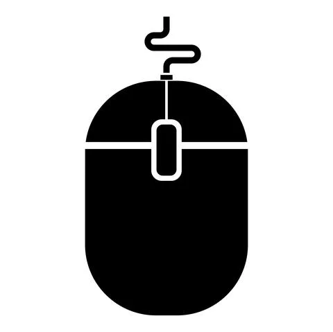 Computer mouse icon black color vector illustration flat style image Stock Illustration