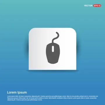 Computer mouse icon  - Blue Sticker button 스톡 일러스트