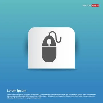 Computer Mouse Icon - Blue Sticker button 스톡 일러스트