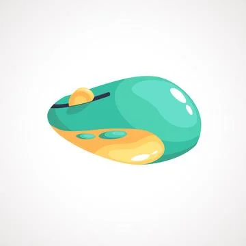 Computer Mouse Icon in Cartoon Game Style Stock Illustration