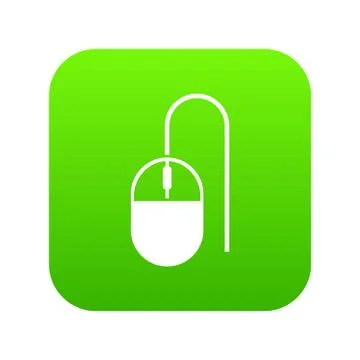 Computer mouse icon digital green 스톡 일러스트