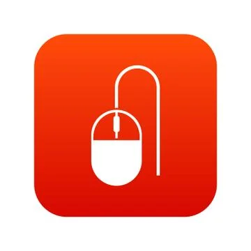 Computer mouse icon digital red 스톡 일러스트
