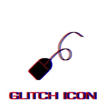 Computer mouse icon flat. Illustrazione stock