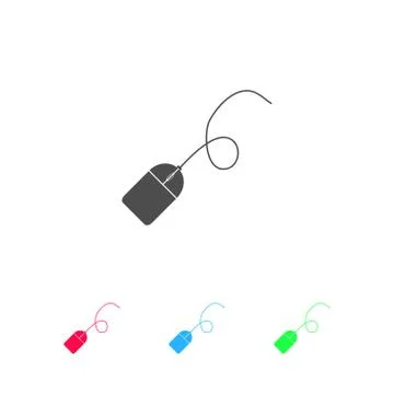 Computer mouse icon flat. Stock Illustration