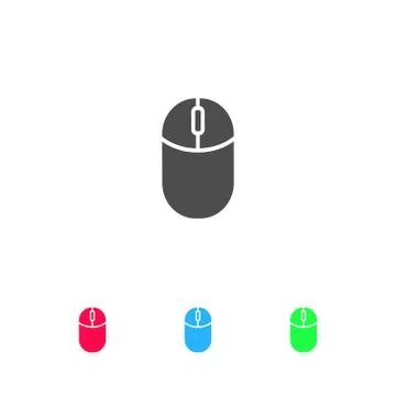 Computer Mouse icon flat Stock Illustration
