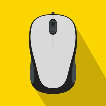 Computer mouse icon in flat 스톡 일러스트