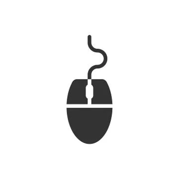 Computer mouse icon in flat style. Cursor vector illustration on white isolat Illustrazione stock
