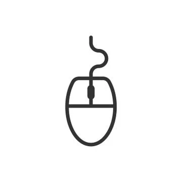 Computer mouse icon in flat style. Cursor vector illustration on white isolat Illustrazione stock