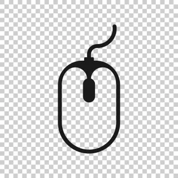 Computer mouse icon in flat style. Cursor vector illustration on white isolat Illustrazione stock