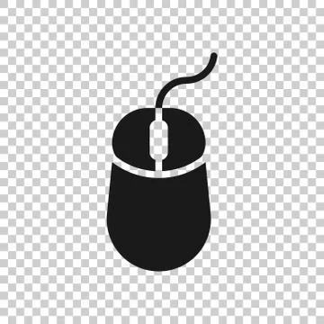 Computer mouse icon in flat style. Cursor vector illustration on white isolat Stock Illustration